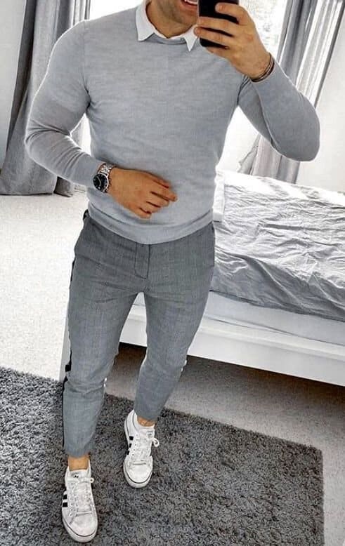 Light-Dark grey outfit combination