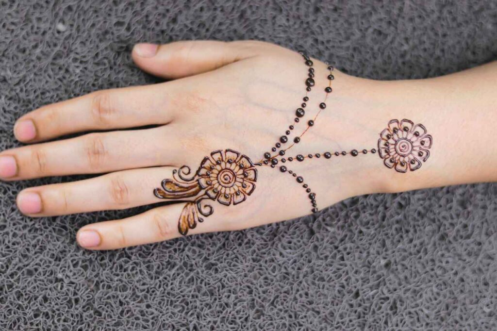 Arabic mehndi design for back hand
