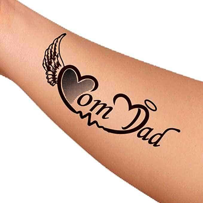 Heartbeat mom and dad tattoo