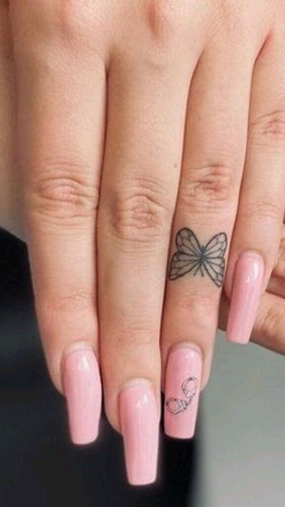 butterfly finger tattoo design