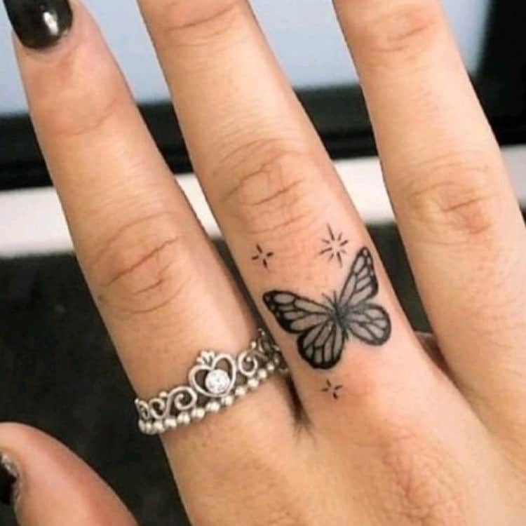 butterfly finger tattoo design