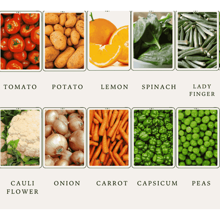 vegetable names in English